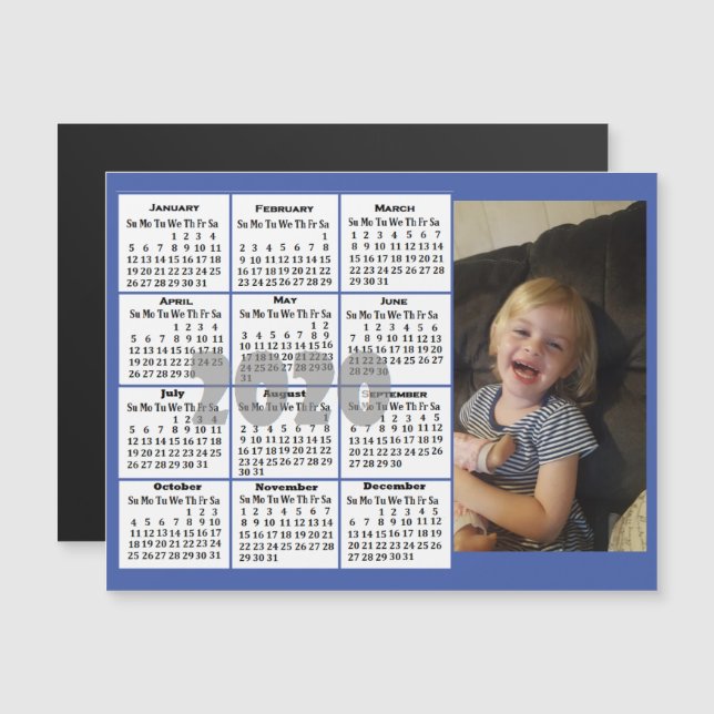 Mini-Kalender für benutzerdefinierte Fotos Magneteinladung (Vorne/Hinten)