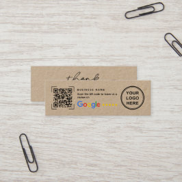 Mini Kraft Paper Google Review Thank You Mini Visitenkarte