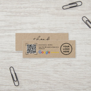 Mini-Kraftpapier Google Review Danke Mini Visitenkarte