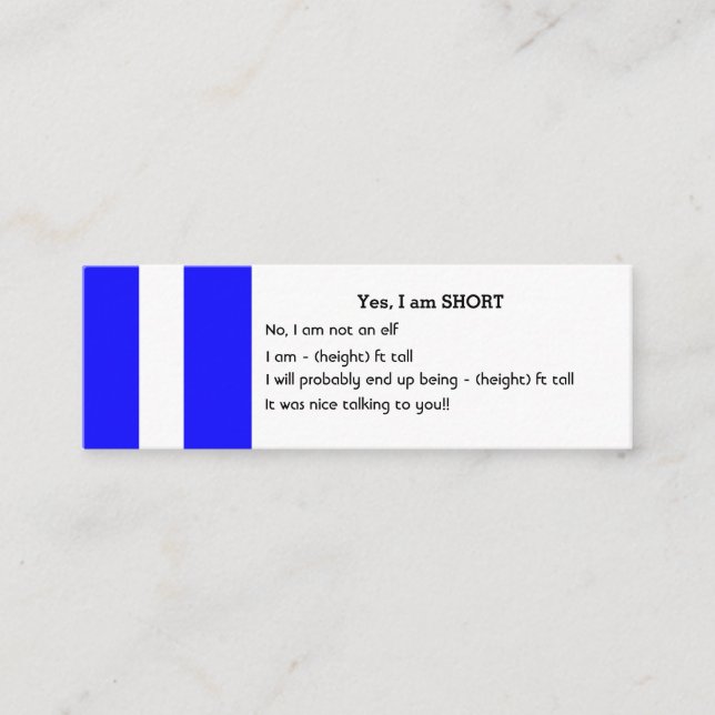 Mini KURZE Leute-Geschäfts-Karten Visitenkarte (Vorderseite)