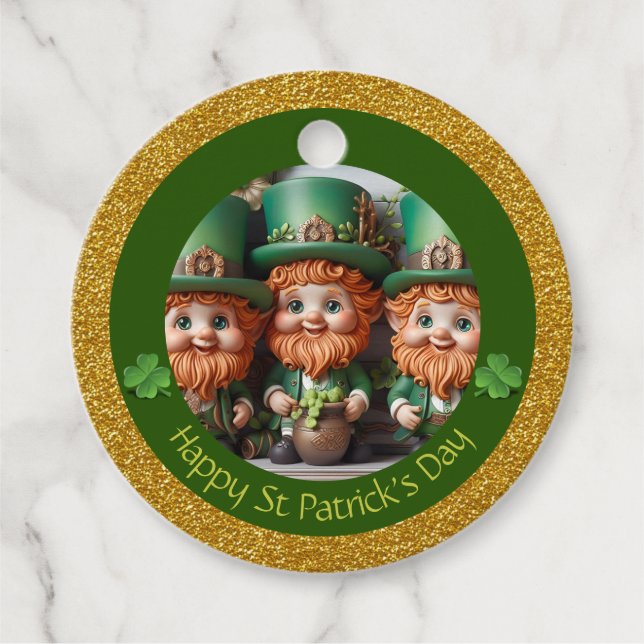 Mini Leprechaun St Patrick's Day Dank RFT01 Geschenkanhänger (Vorderseite)