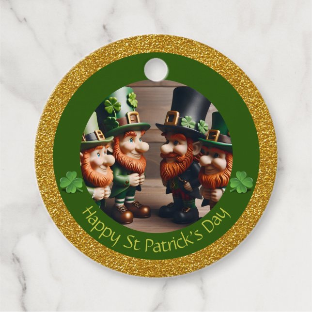 Mini Leprechaun St Patrick's Day Dank RFT05 Geschenkanhänger (Vorderseite)