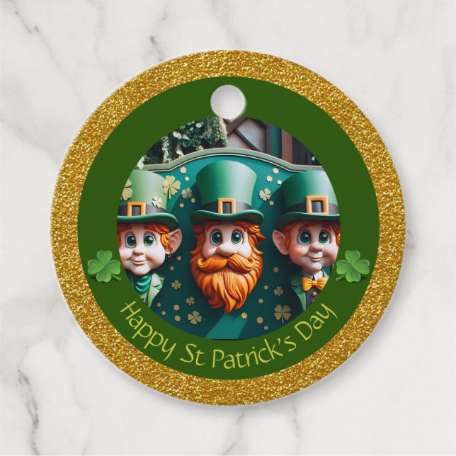 Mini Leprechaun St Patrick's Day Dank RFT07 Geschenkanhänger (Vorderseite)