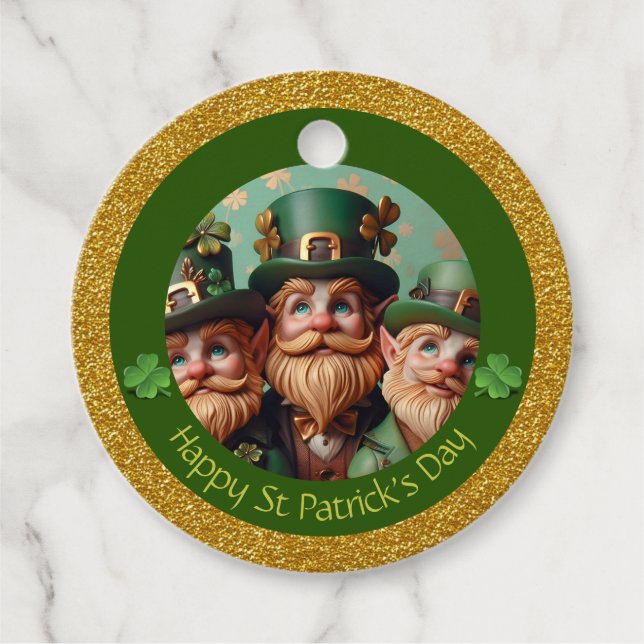 Mini Leprechaun St Patrick's Day Dank RFT08 Geschenkanhänger (Vorderseite)
