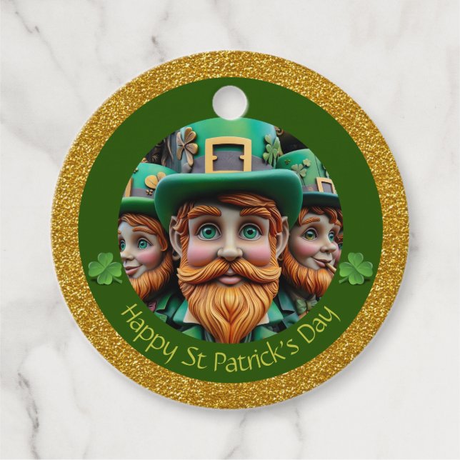Mini Leprechaun St Patrick's Day Dank RFT09 Geschenkanhänger (Vorderseite)