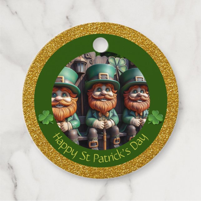 Mini Leprechaun St Patrick's Day Dank RFT10 Geschenkanhänger (Vorderseite)