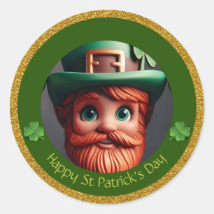 Mini Leprechaun St Patrick's Day dank RS03 Runder Aufkleber