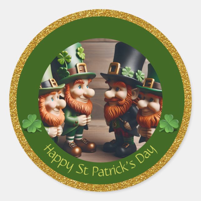 Mini Leprechaun St Patrick's Day dank RS05 Runder Aufkleber (Vorderseite)