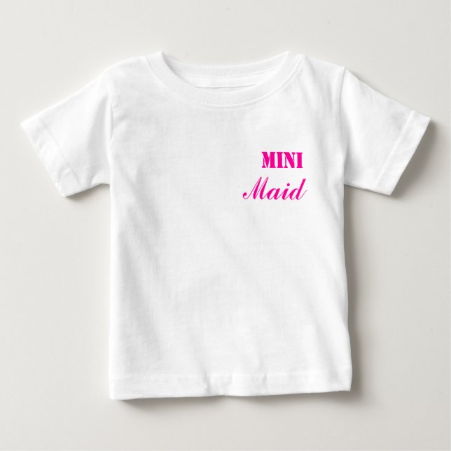 Mini Maid Baby Tshirt Rosa/Weiß (Vorderseite)