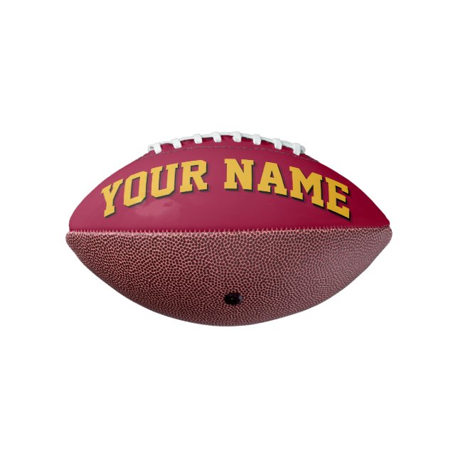 Mini MAROON UND GOLD Personalisiert Football (Gedreht 270)