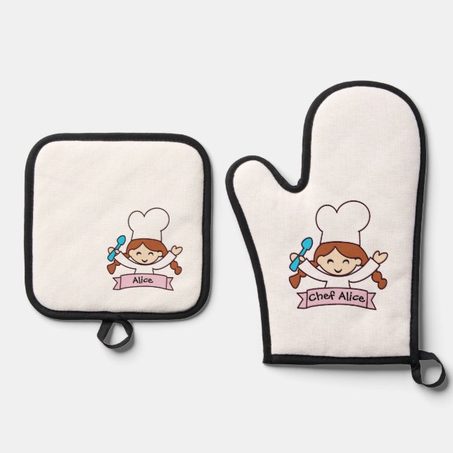 Mini Masterchef Oven Mitt for Little Cooks! Ofenhandschuh & Topflappen-Set (Vorderseite)