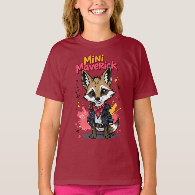 Mini Maverick Cool Rebel Coyote Playground Punk  T-Shirt (Vorderseite)