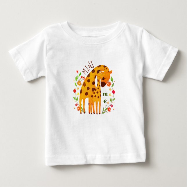 Mini Me - Mama und Baby Giraffe T - Shirt (Vorderseite)