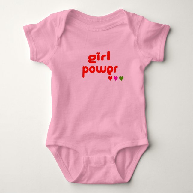 Mini Me Retro Girl Power Baby Strampler (Vorderseite)