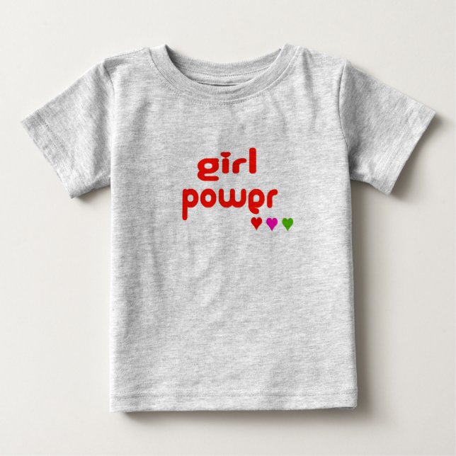 Mini Me Retro Girl Power Baby T-shirt (Vorderseite)