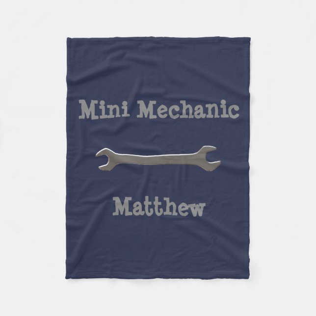 Mini Mechanic Individuelle Name Fleece Blanket (Vorderseite)