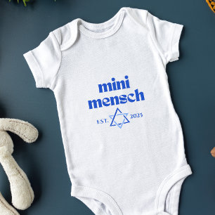 "Mini Mensch" Niedlicher jüdischer Junge Moderner Baby Strampler