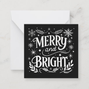Mini Merry und Bright Black and White Christmas Mitteilungskarte