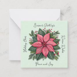 Mini Mini Green Poinsettia Weihnachten Mitteilungskarte