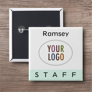 Mini-Mitarbeiter Pinback Name Tag Firmenlogo Button