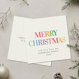 Mini Modern Rainbow Frohe Weihnachten Mitteilungskarte