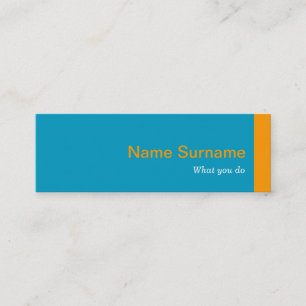 Mini Modern Turquoise Orange Profile Business Card Mini Visitenkarte