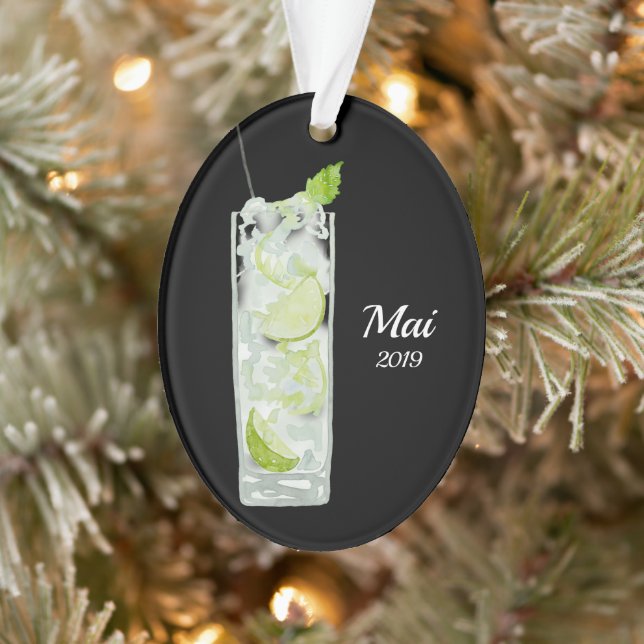 Mini Mojito Cocktail Personalisiert Ornament (Baum)