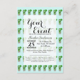 Mini Mojito im Sommer Wasserfarbencocktail Einladung