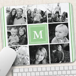 Mini Monogram Family Foto Collage Mousepad