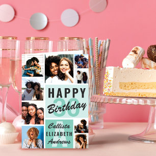 Mini Monogram Foto Collage Happy Birthday Card Karte