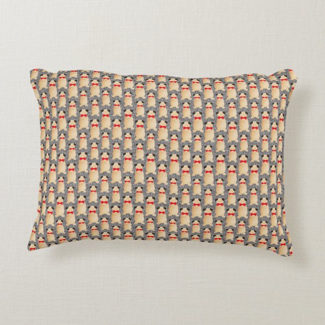 Mini Mops Weihnachtsdekor Accent Kissen (Rückseite)