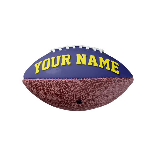 Mini NAVY BLUE UND YELLOW Personalisiert Football (Gedreht 270)