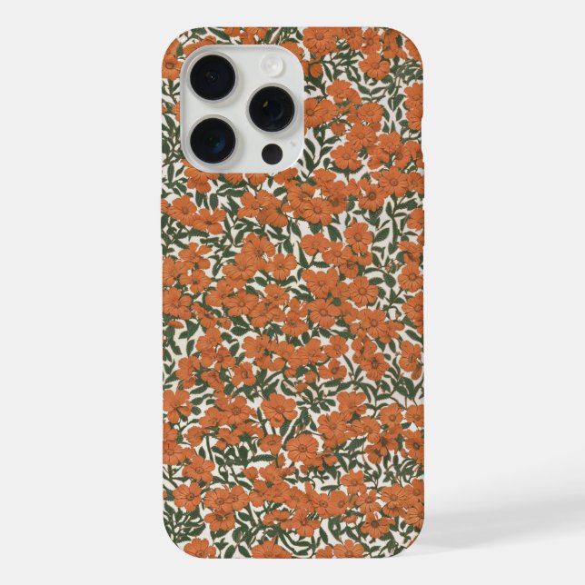 Mini orangen Blumen Design iPhone Hülle (Rückseite)