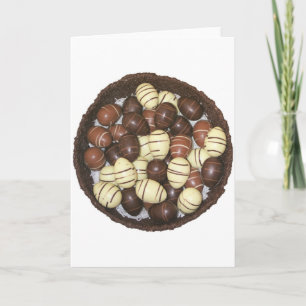 Mini-Ostereier in Schokoladennest Feiertagskarte