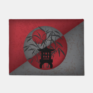 Mini-Pagoda-Bambusmoon rot Fußmatte