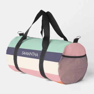 Mini Peach Moderne Farbblöcke Streifen personalisi Duffle Bag
