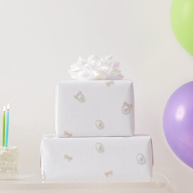 Mini-Perlen-Muster Elegantes Schleifen-Verpackungs Geschenkpapier (Partygeschenke)