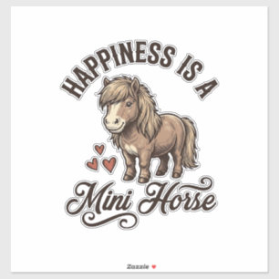 Mini-Pferd Vintage Gravur Süßes Pony-Shirt-Design Aufkleber