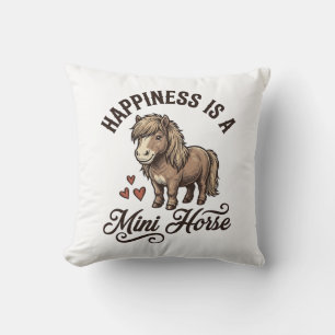 Mini-Pferd Vintage Gravur Süßes Pony-Shirt-Design Kissen