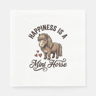 Mini-Pferd Vintage Gravur Süßes Pony-Shirt-Design Serviette
