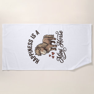 Mini-Pferd Vintage Gravur Süßes Pony-Shirt-Design Strandtuch