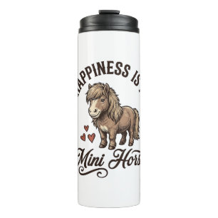 Mini-Pferd Vintage Gravur Süßes Pony-Shirt-Design Thermosbecher