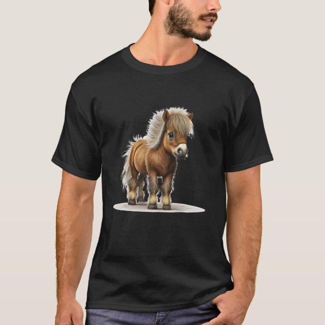 Mini-Pferdefüßler Mini-Pferd Tiny Horse Lover Po T-Shirt (Vorderseite)