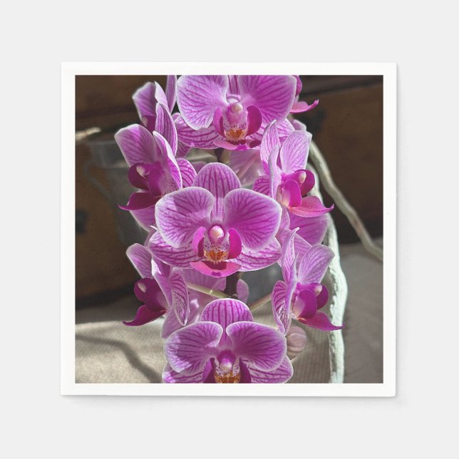 Mini Phalaenopsis Sogo Vivien Lila Orchid Blume Serviette (Vorderseite)