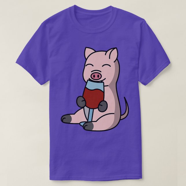 Mini Pig Drinking Wine Pet Premium  T-Shirt (Design vorne)