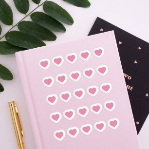 Mini Pink Hearts Stickers Set Aufkleber