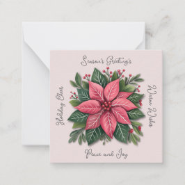 Mini Pink Poinsettia Weihnachten ohne Nennung Mitteilungskarte
