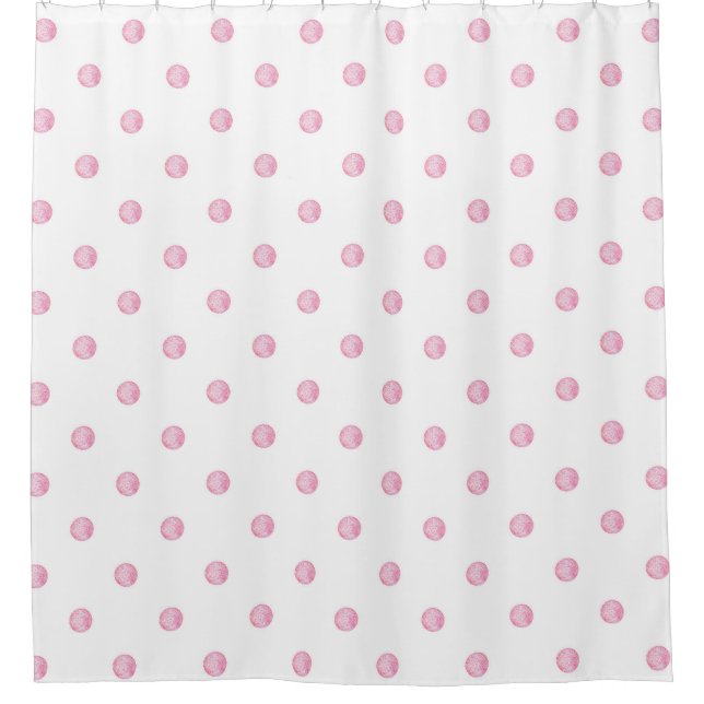 Mini Pink Polka Dots Duschvorhang (Vorderseite)