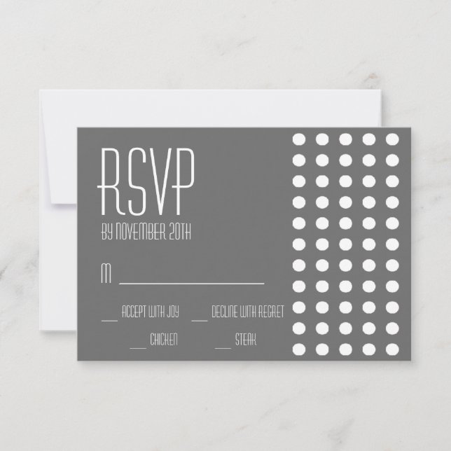 Mini Polka Dots RSVP Cards (dunkelgrau) (Vorderseite)