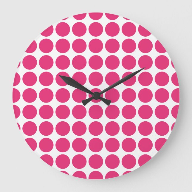 Mini Polka Dots Wall Clock Große Wanduhr (Vorderseite)